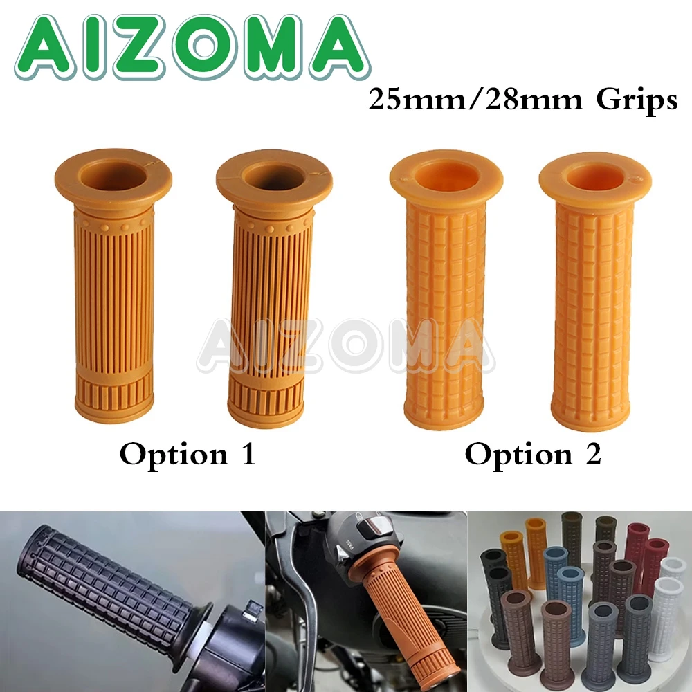 1 Pair 1 inch 25mm 28mm Assist Bar Ends Motorcycle Rubber Handlebar Hand Grips Gel For Cruiser Dirt Street Bike Scooter Enduro