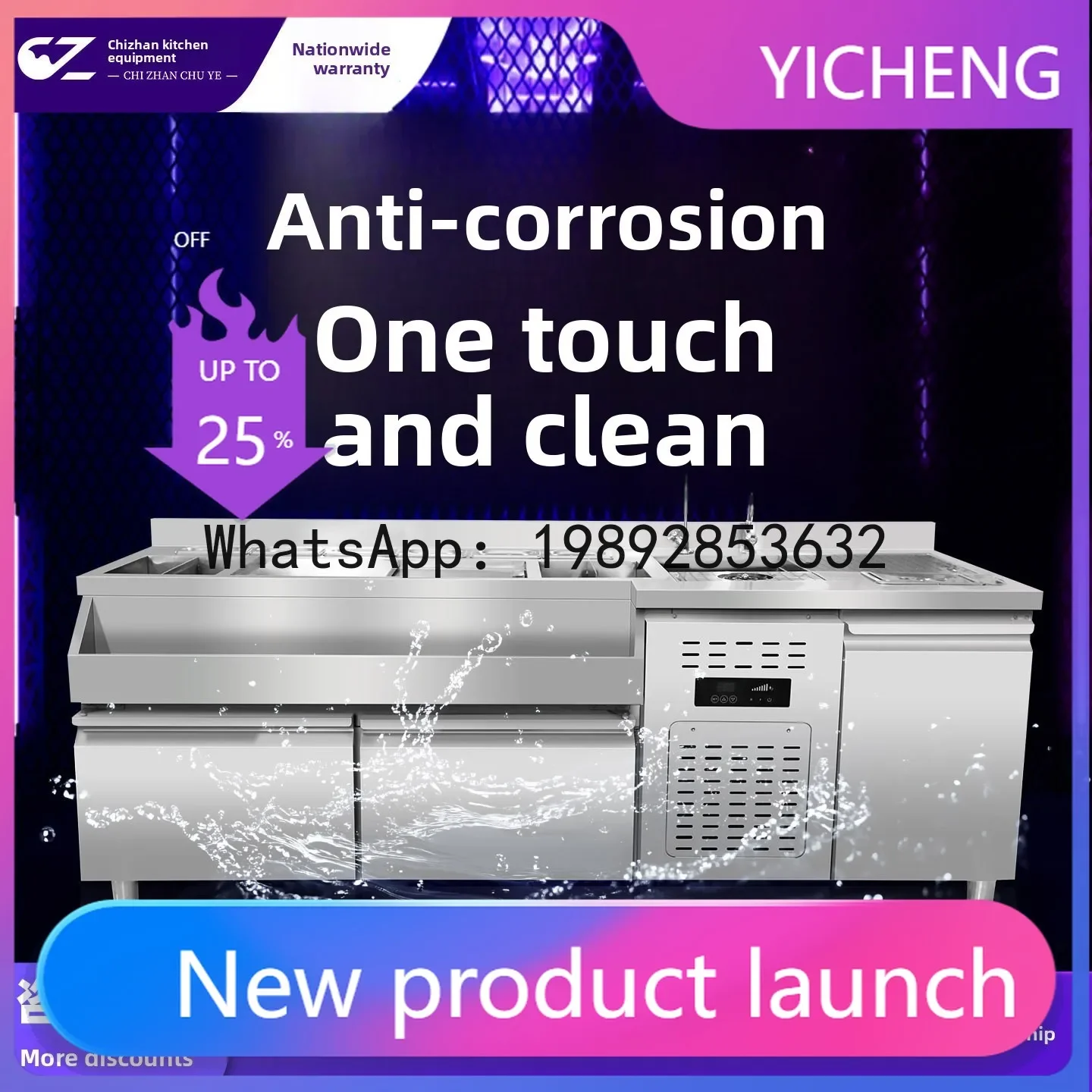x1 Stainless steel bar counter bartending station ice chest cocktail cabinet design refrigerated display showcase freezer