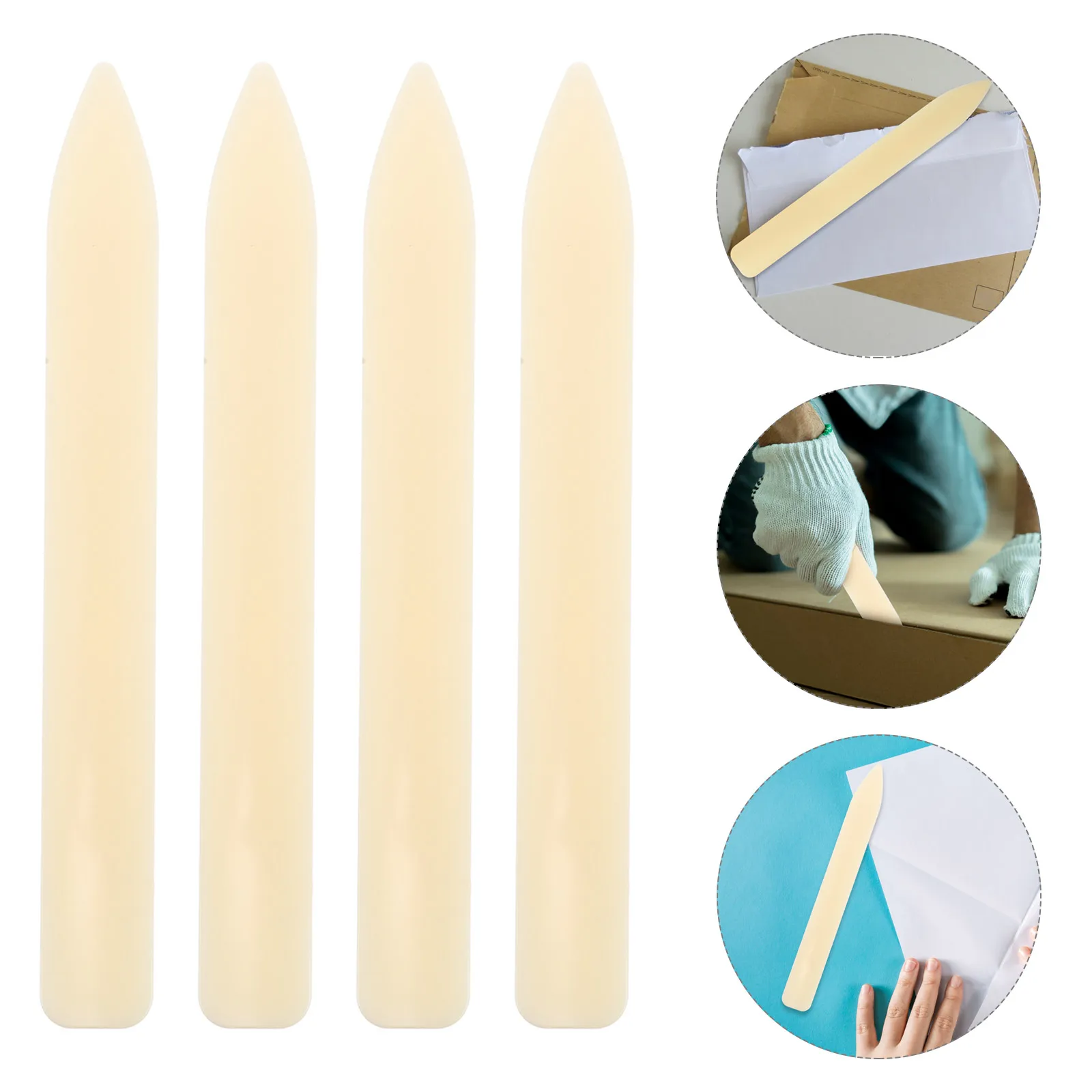 

8pcs Imitation Beef Bone Scraper Plastic Bookbinding Tool For Paper Crafting Origami Shaping Scrapbooking Burnishing