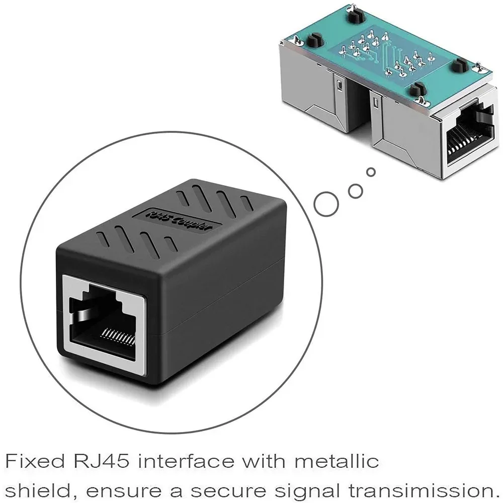 Cable extensor de Cable Ethernet, Cable de red a conector, adaptador extensor RJ45 Cat 5 Cat 6 A, acoplador de red Gigabit hembra a hembra