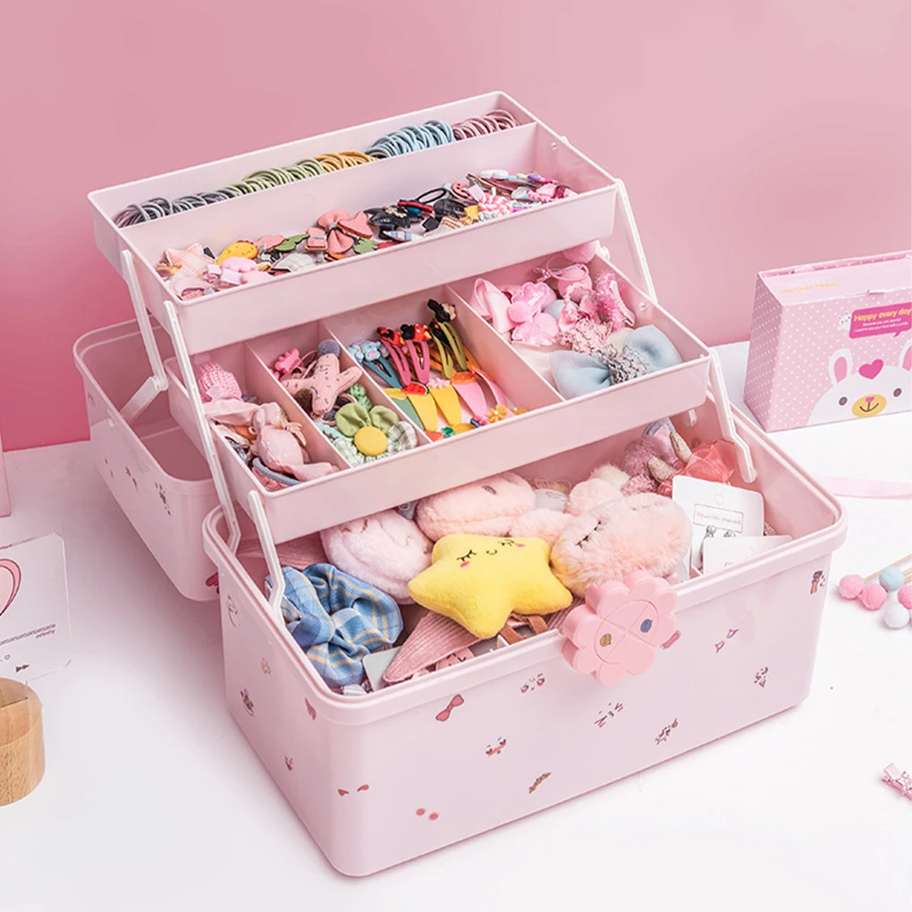 Portable Hair Accessories Storage Box Baby Head Rope Hairpin Rubber Band Jewelry Dressing Jewelry Case Darling Bedroom Organizer