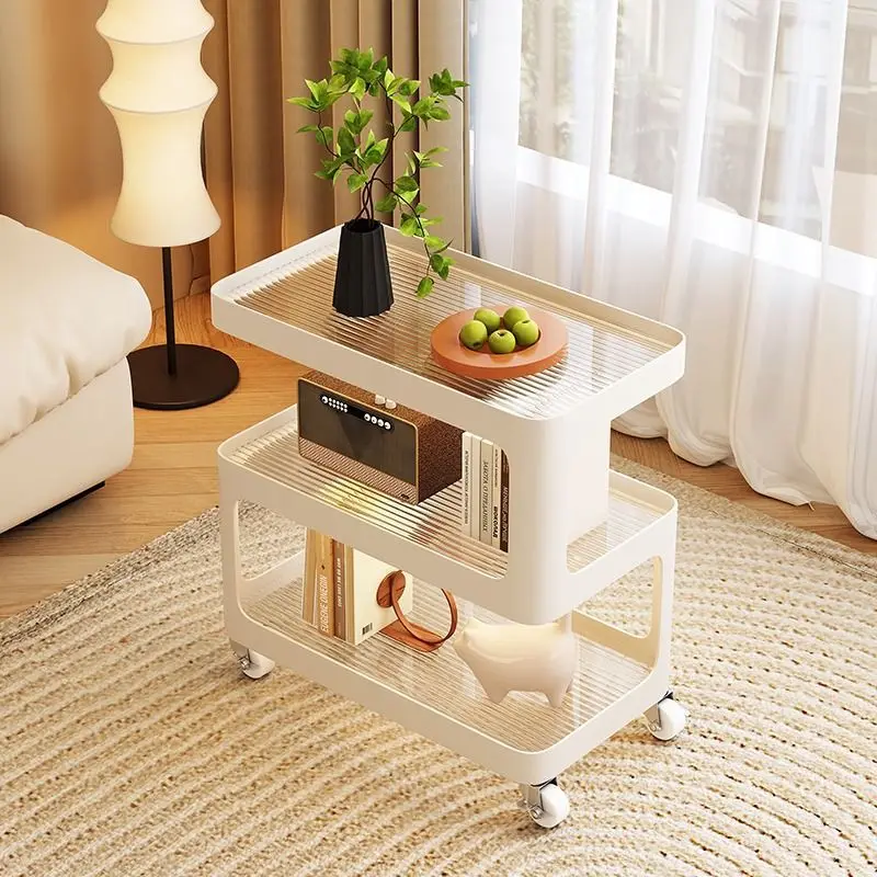 Side table coffee table movable living room sofa sidecabinet creative household small apartmentbedside push-pull rack