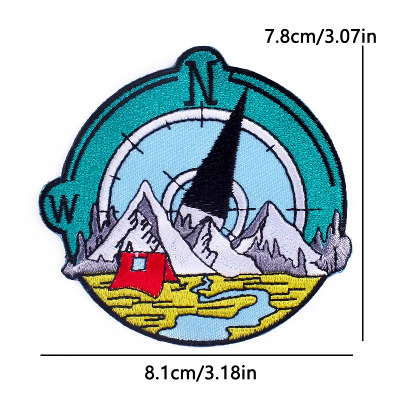 Parche bordado termoadhesivo montaña rosa natural para mochila - imagen 4