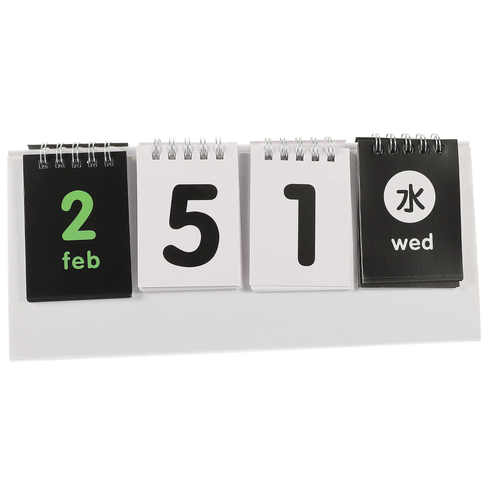 White Reversible Desktop Perpetual Calendar Count Down Board Style Modern Standing Desk Calendar Reusable No Year Printed Chic