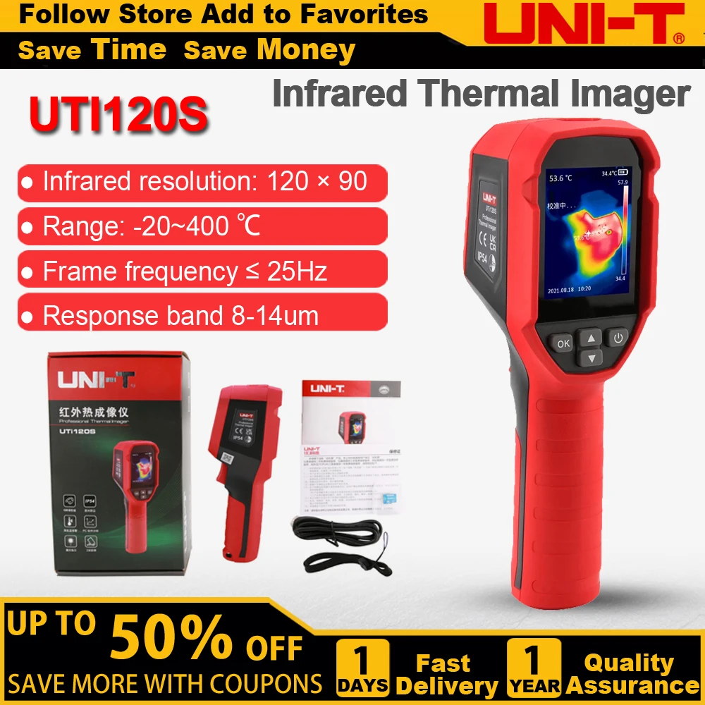 UNI-T UTI120S Thermal Imaging Camera 120x90 Pixel Construction Thermal Imager Repair Floor Heating Tube Testing Thermal Camera