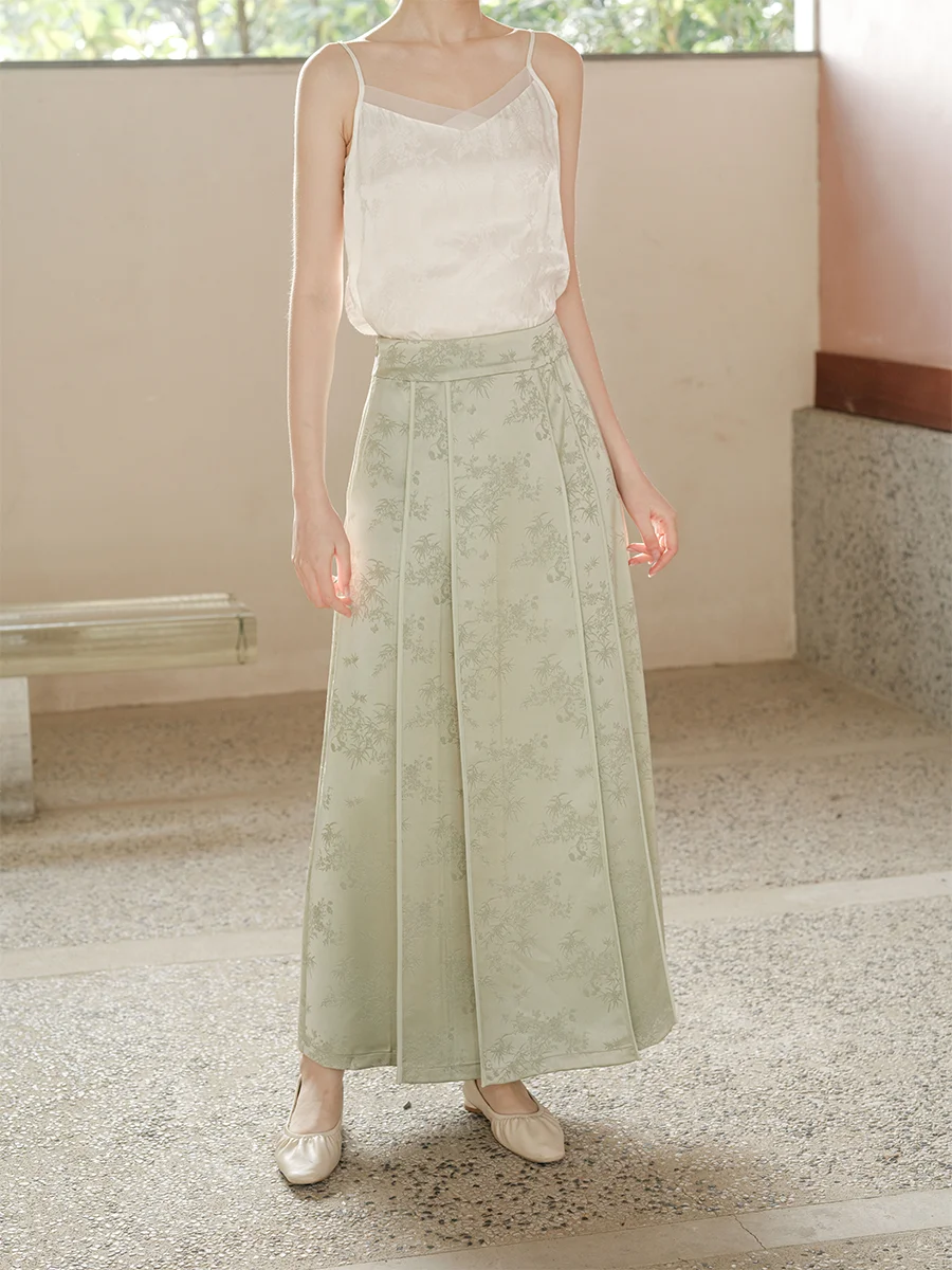 

New Chinese Sle f Skirt Women's Summer 2025 Large Flounce Hanfu Mǎ Pán Skirt High Waist A-Line Polyester Fiber