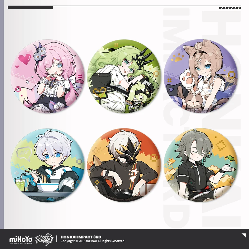 MiHoYo Honkai Impact 3 Lapel Badge Cartoon Characters Kevin Kaslana Elysia Brooch Clothing Decoration Fashion Accessories