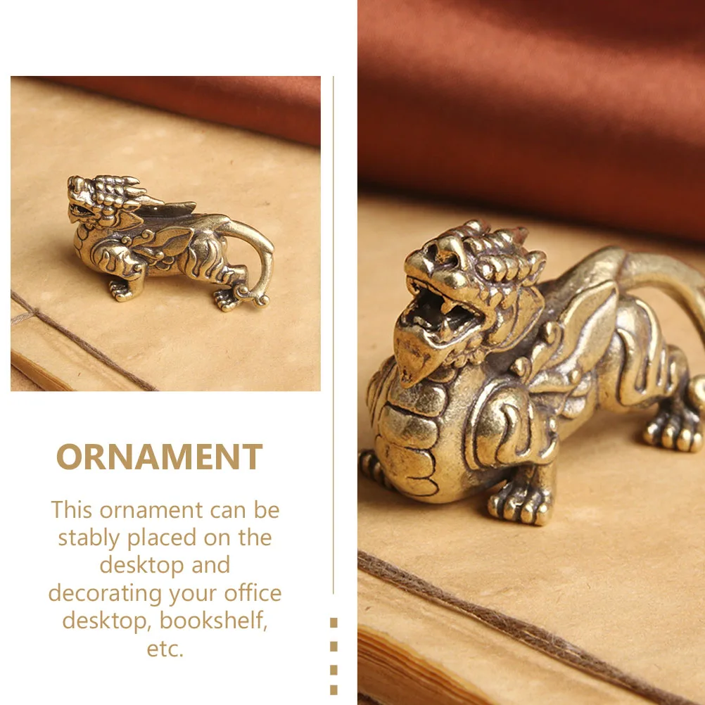 

Flying Brass Statue Desktop Decors Vintage Desktop Decor Auspicious Beast Craft Animal Fine Texture