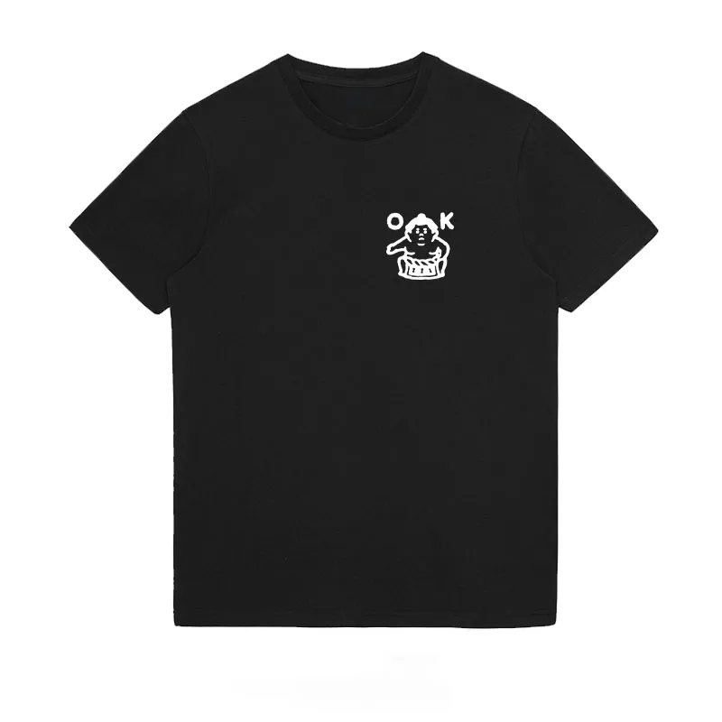 

New short-sleeved mens pure cotton loose T-shirt simple letter half-sleeved mens top