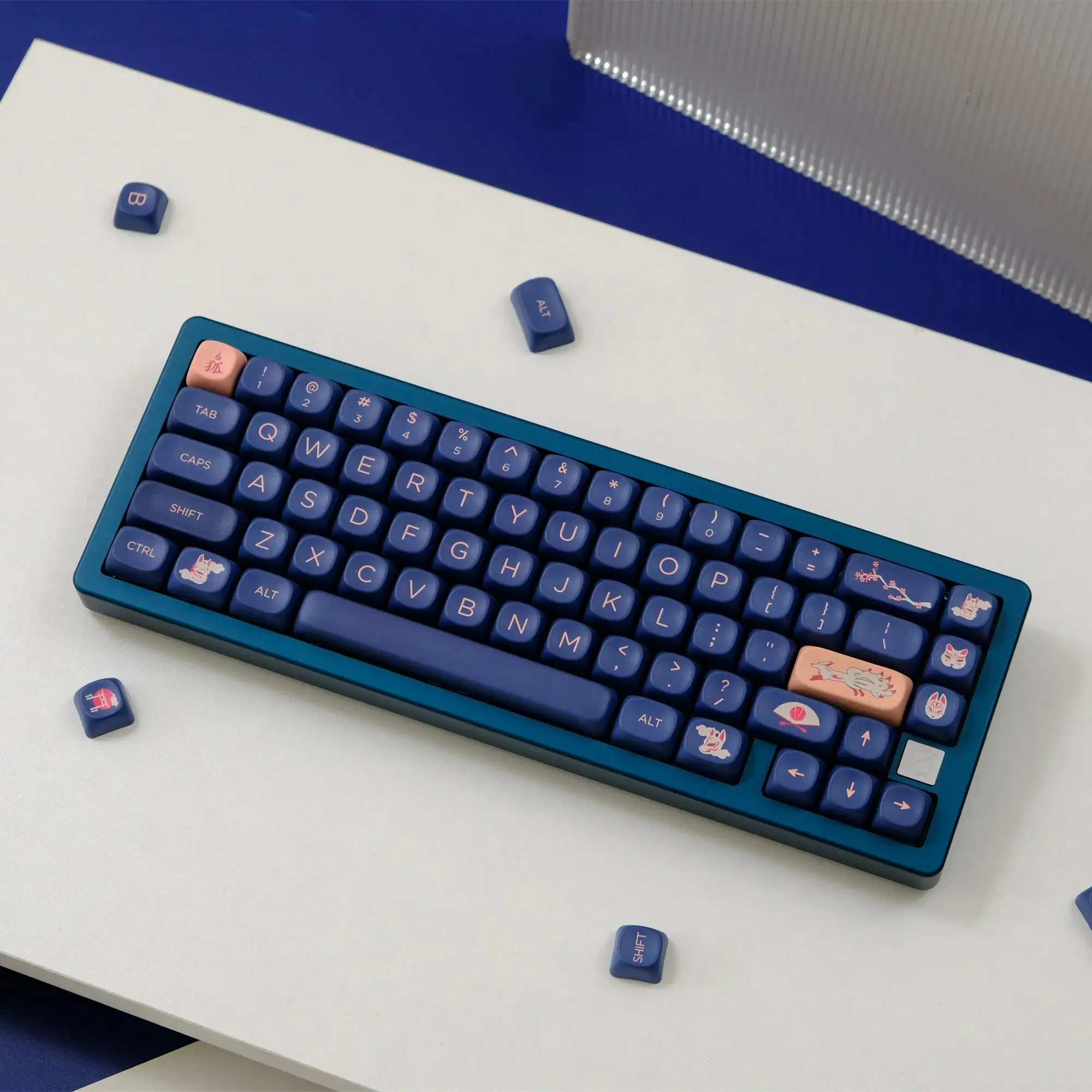 GMK Fox Keycaps Set 126 Keys PBT Material MOA Profile for Fits MX Cherry Switch 61/64/68/75/84/87/96/98/104 Mechanical Keyboard