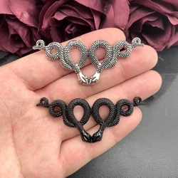 2pcs 72*28mm Double Snake Pendant Animal Double Snake Charm Pendant for Making DIY Jewelry Earrings Necklace Accessories