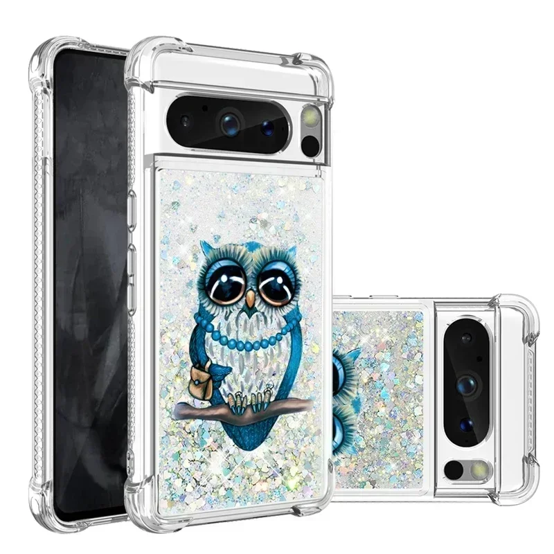 Pixel 7A Case For Google Pixel 7A Cover Painted Pattern Glitter Quicksand Liquid Cover for GooglePixel7A 8 Pro Phone Case Fundas