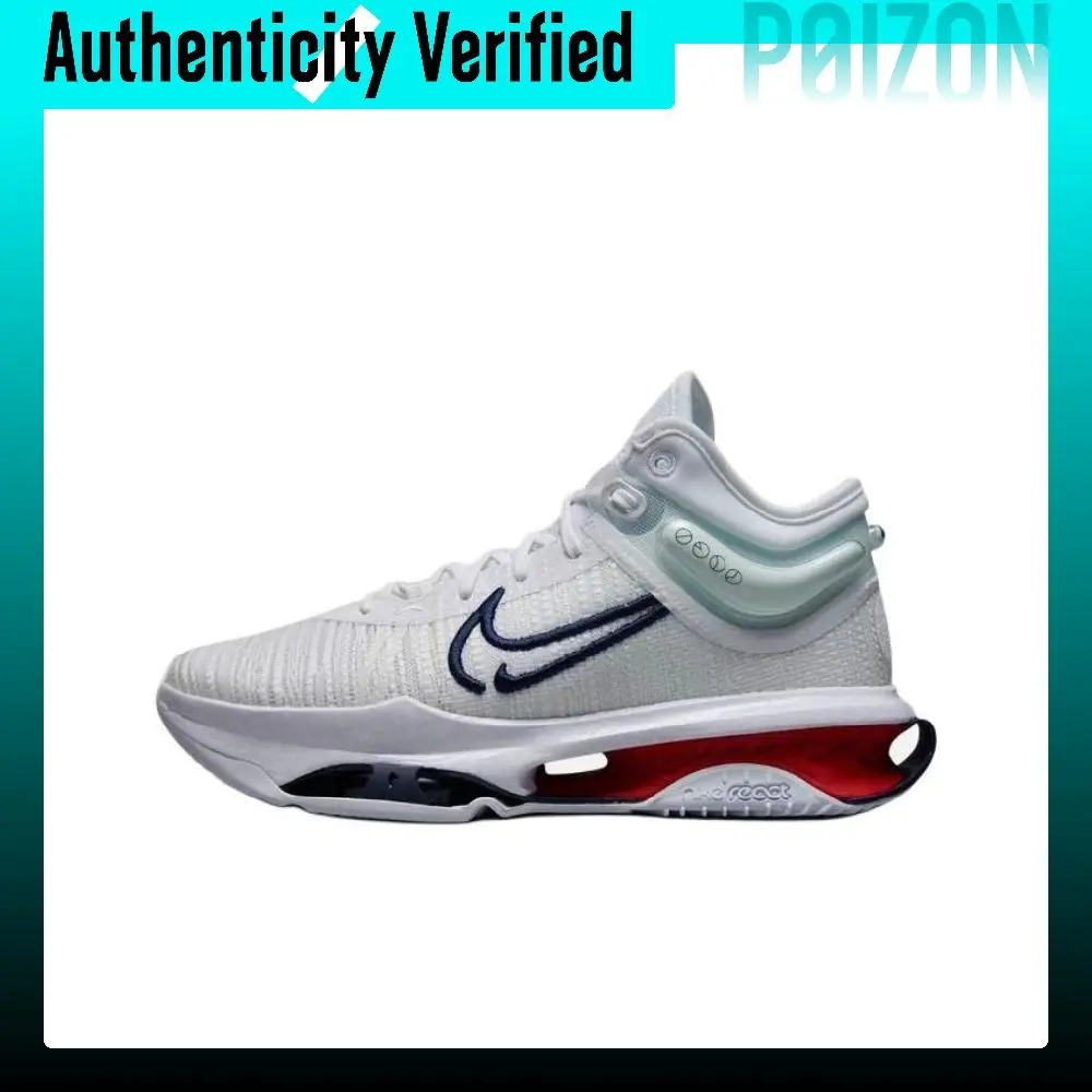 Nike Air Zoom G.T. Jump 2 Mid top Basketball Shoes Men's White Cyan Red DJ9432-100