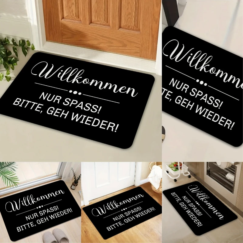 Simple Welcome Home Floor Mat Anti-Slip Washable Home Decoration Carpet Living Room Entrance Kitchen