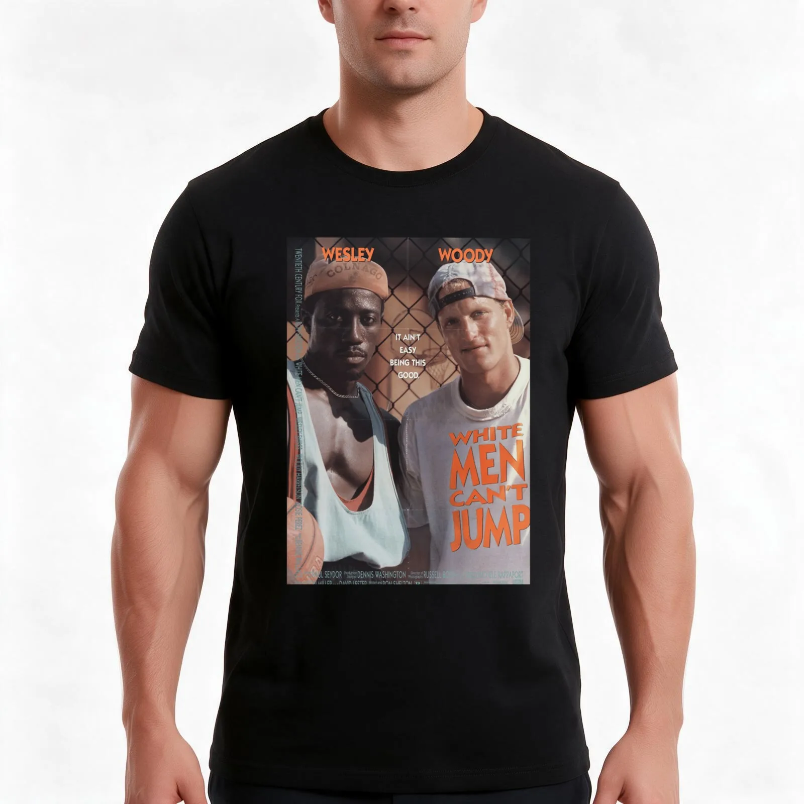 White Men Can't Jump (Vintage Poster) Pullover Sweatshirt Essential T-Shirt, Summer Casual Cotton Tee, Oversized Streetwear Tops