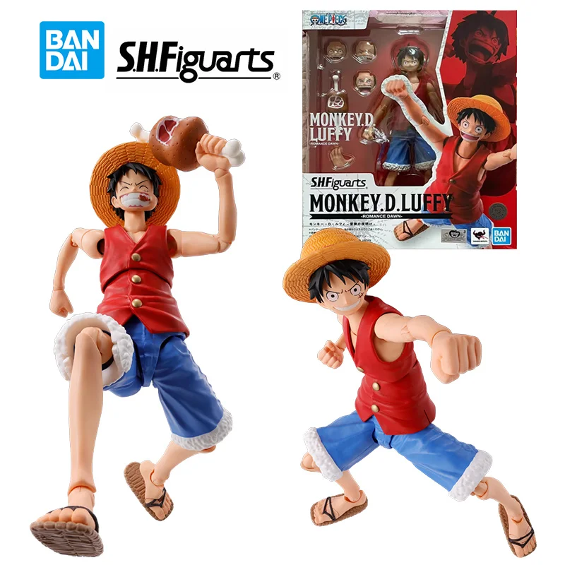 

Bandai S.h.figuarts Monkey.D.Luffy Romance Dawn, 16 см, цельная аниме, оригинальная фигурка, модель, детская игрушка, подарочная коллекция