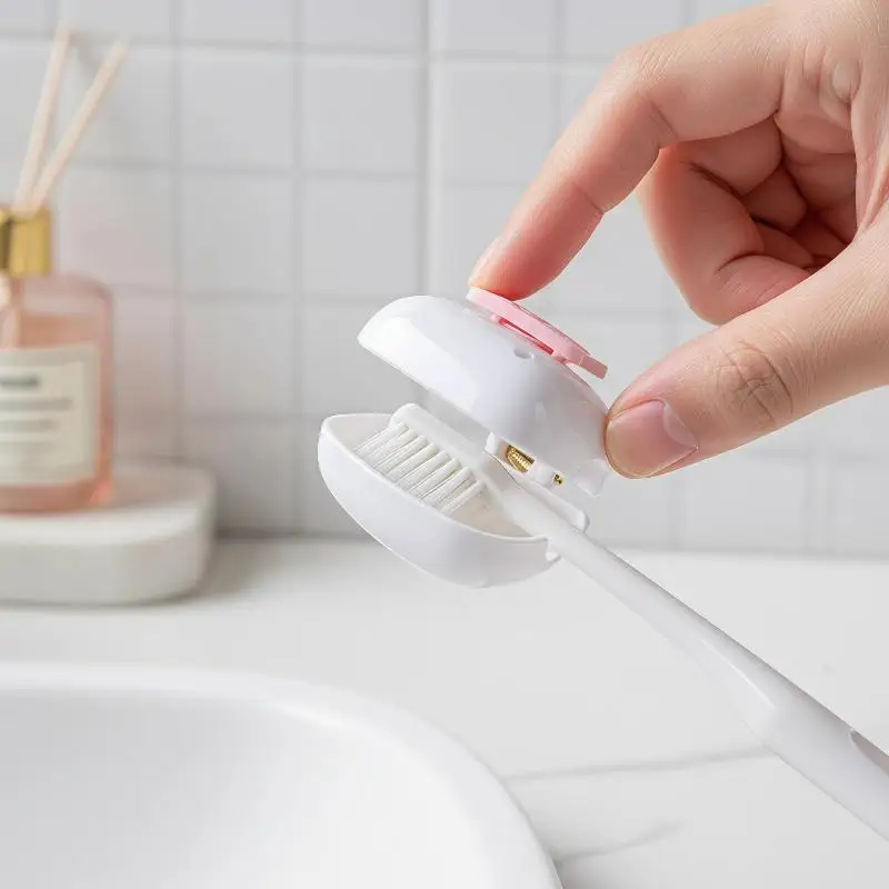 2Pcs Strawberry Shaped Toothbrush Clip With Dust Cover Bathroom Toothbrush Protective Cover For Home And Travel