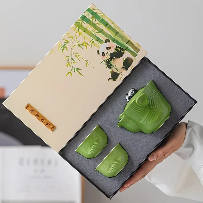 Cute Panda Travel Tea Set Portable Personal Special Go Out Carry Bag Outdoor Travel Tea Pot