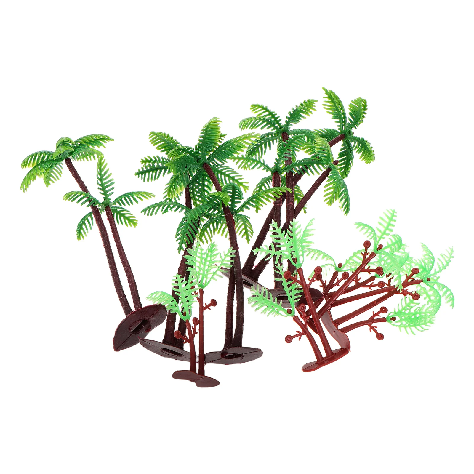 

10pcs Coconut Tree Cake Toppers Three Dimensional Beach Theme Plastic Party Decorations Reusable Baking Accessories Ocean