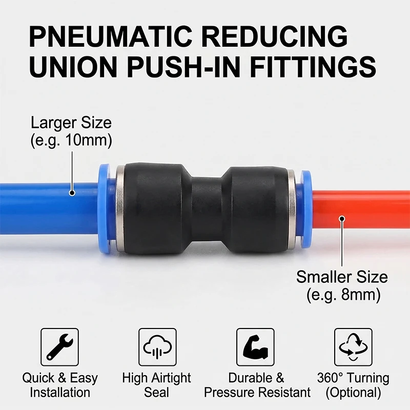10PCS Pneumatic Fittings Quick Connector Air Plastic Hose Tube Connectors PU PG 4mm 6mm 8mm 10mm 12mm Push Into Pluglug