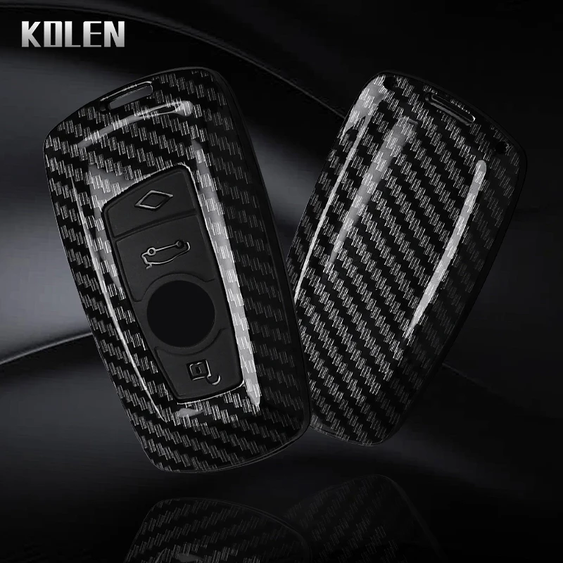 ABS ألياف الكربون نمط سيارة مفتاح القضية غطاء لسيارات BMW 1 3 5 7 سلسلة X1 X3 X4 X5 F10 F15 F16 F20 F30 F18 F25 M3 M4 اكسسوارات فوب