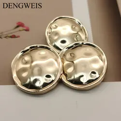 Vintage Gold Metal Clothing Buttons DIY Handmade Sewing Accessories Simple Design Buttons for Clothing Fashion Coat Buttons 6pcs