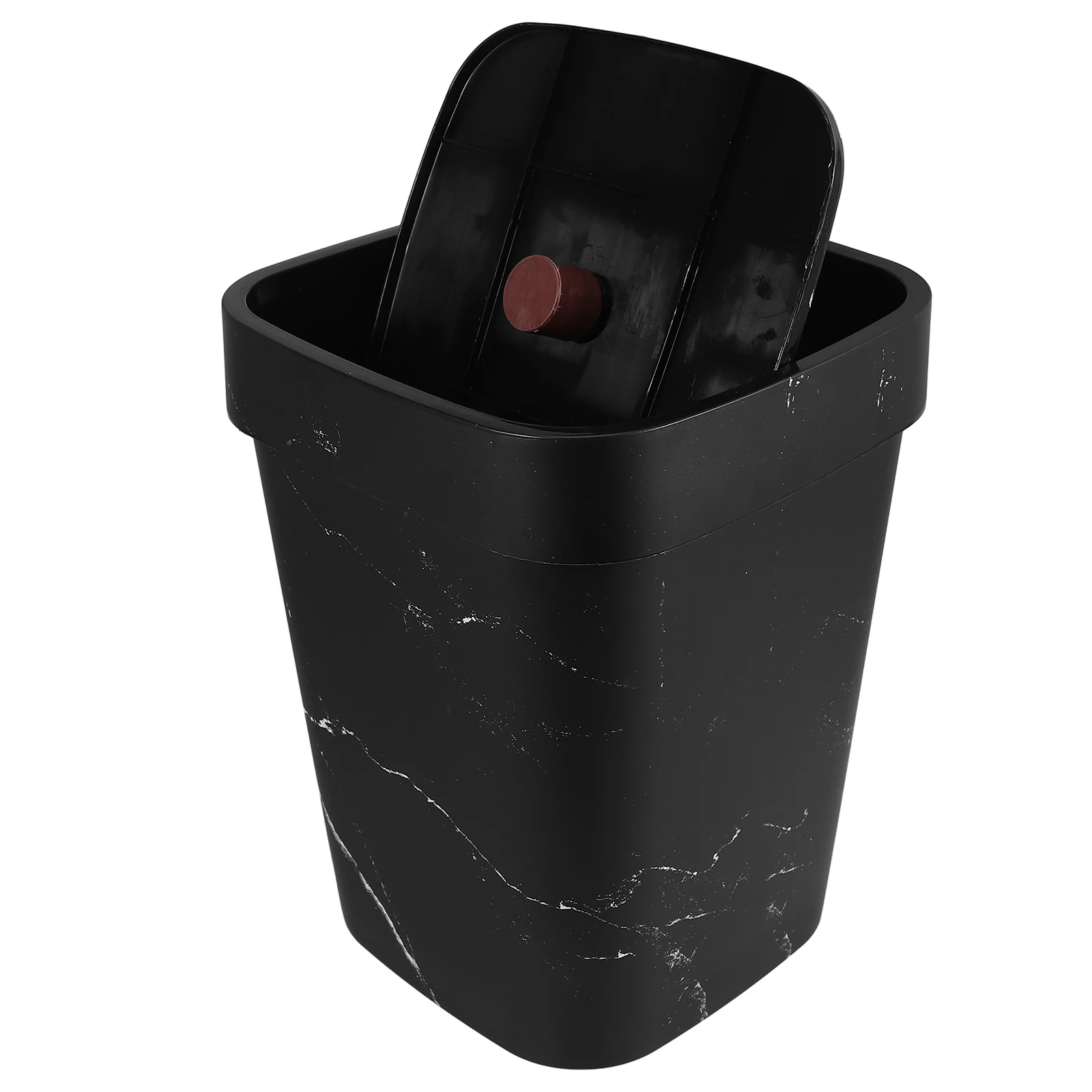 

Marbled Trash Can Garbage Container Bin Cans Small Bathroom Dustbin Black Trashcan Office