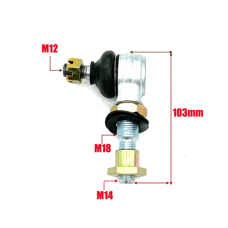 2 шт. M12XM14 с шагом 18 мм, шаровой шарнир для 150cc 250cc, квадроцикла, кроссового велосипеда, квадроцикла, карт, багги