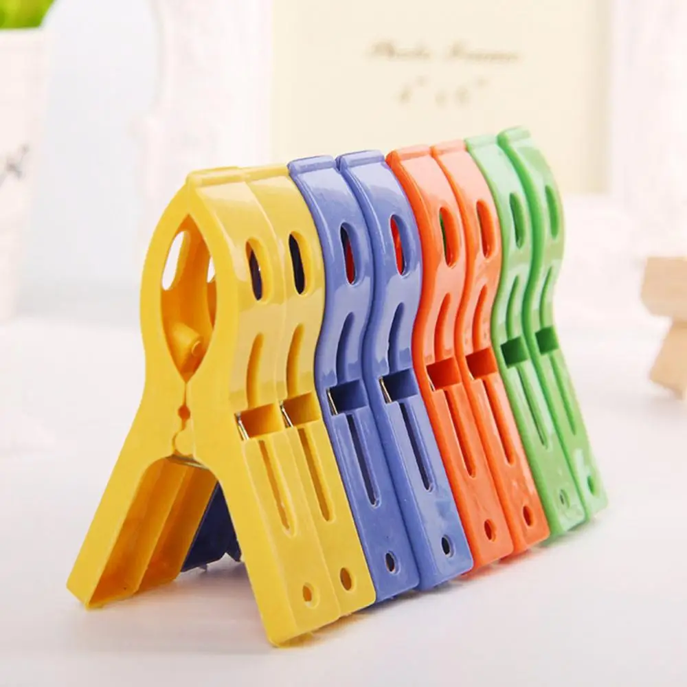 Windproof Clips Non-slip 8 Pcs Clothes Drying Bath Towel Quilt Clamp Hanger Large Spring Beach Towel Large Chair Colorful