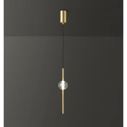 Copper Modern Led Pendant Light for Home Living Dining Room Kitchen Chandelier Luxury Crystal Bedroom Interior Lighting Fixtures