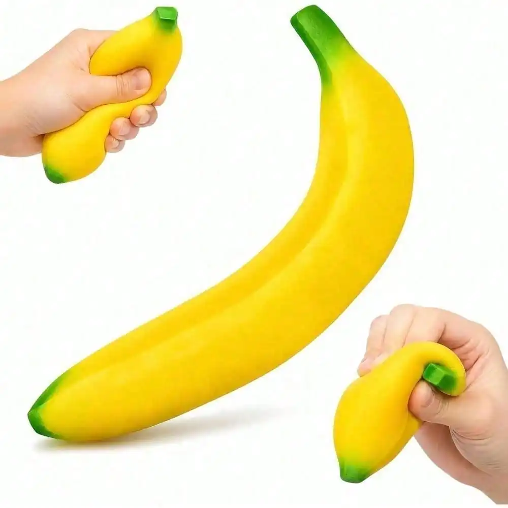 Jumbo Banana Slime Squishy Toy, Giant Large Size Soft Banana Squeeze Toy, Premium Soft PU Foam Decompression Fidget Toy For Teens & Adults Banana Slime Squishy, Jumbo Banana Toy, Giant Banana Squeeze Toy, Large Size Banana Squishy, Soft PU Foam Toy, Decom