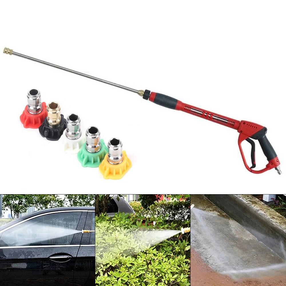 High Pressure Car Washer Portable Water Jet Gun Garden Sprayer Powerful Spray Gun Machine Cleaning Wand Nozzles+Extender