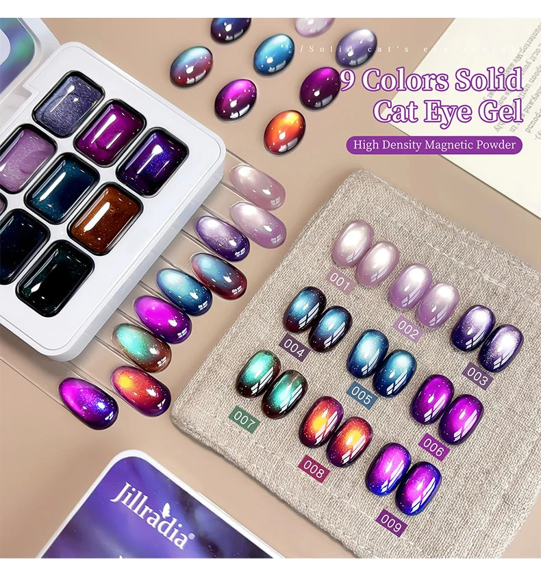 Jillradia 9 Farben Patting Gel Smudge Canned Hochpigmentierter Beliebter Semi-Fester Nagellack Gel Speziell für Nagelstudios – Detail 2