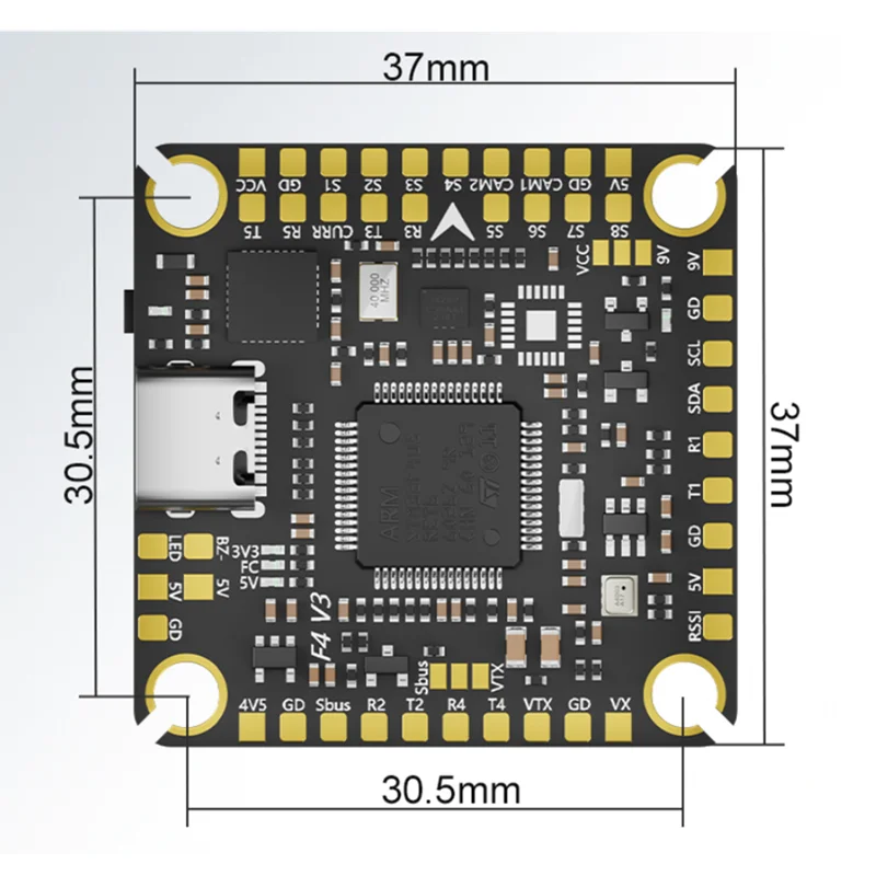 Aocoda-RC F4100 Stack V4 30100 AM32 100A 4in1ESC 30x30mm 3-6S أنظمة الراديو البلاستيكية لـ FPV Freestyle drne
