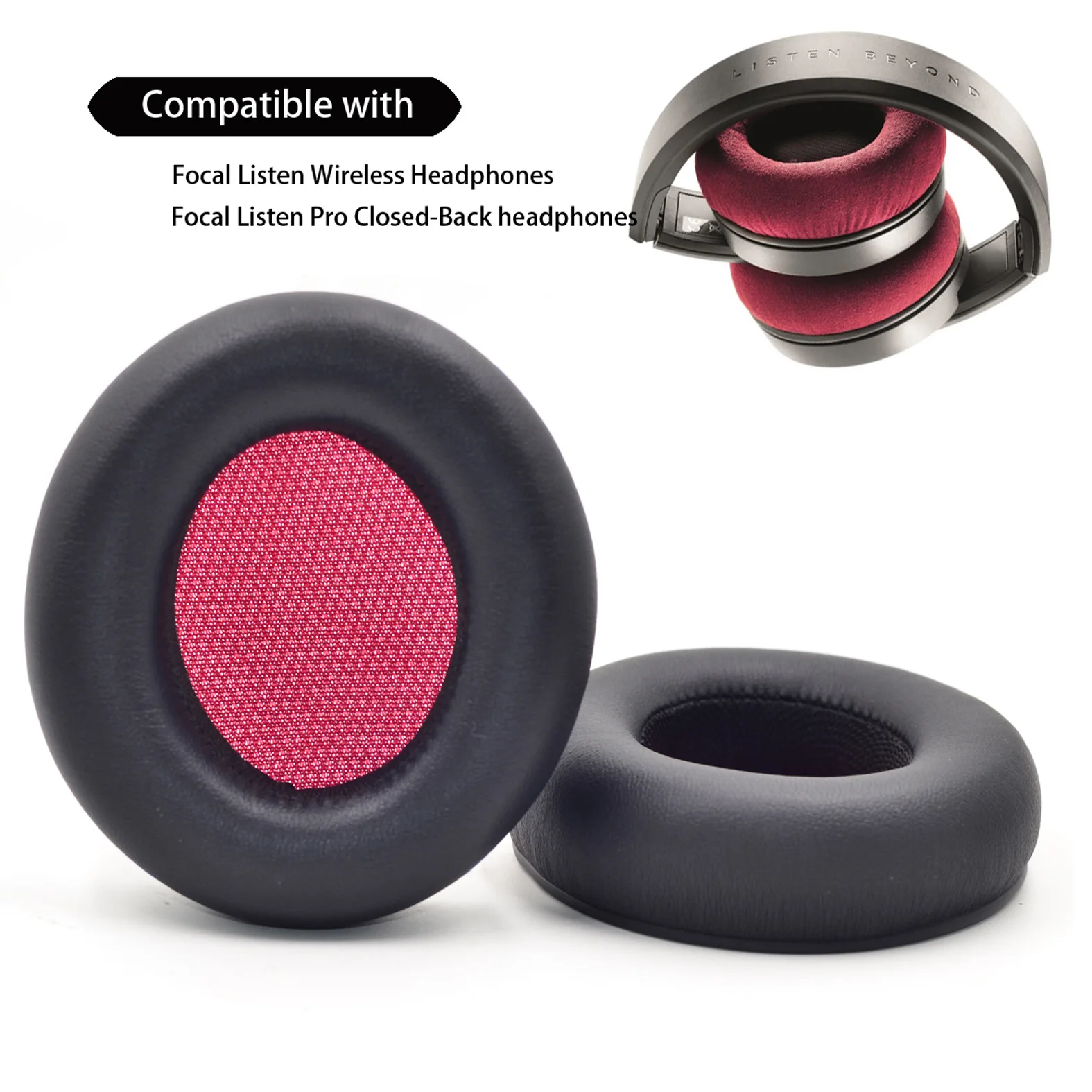 

1Pair Replacement Ear Pads Protein Skin /Microfiber leather Ear Cover Cushion for Focal LISTEN CHIC Wireless Headphones Headset