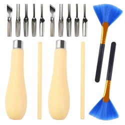 1 Sets Of Linocut Tool, With 5 Different Blades Head,Linoleum Blocks Rubber Carving Block For Rubber Stamps, DIY Carving