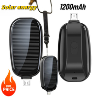 1200mAh Solar Mini Power Bank Keychain Portable Charger Outdoor Camping External Battery Fast Charging For Xiaomi Mobile Power