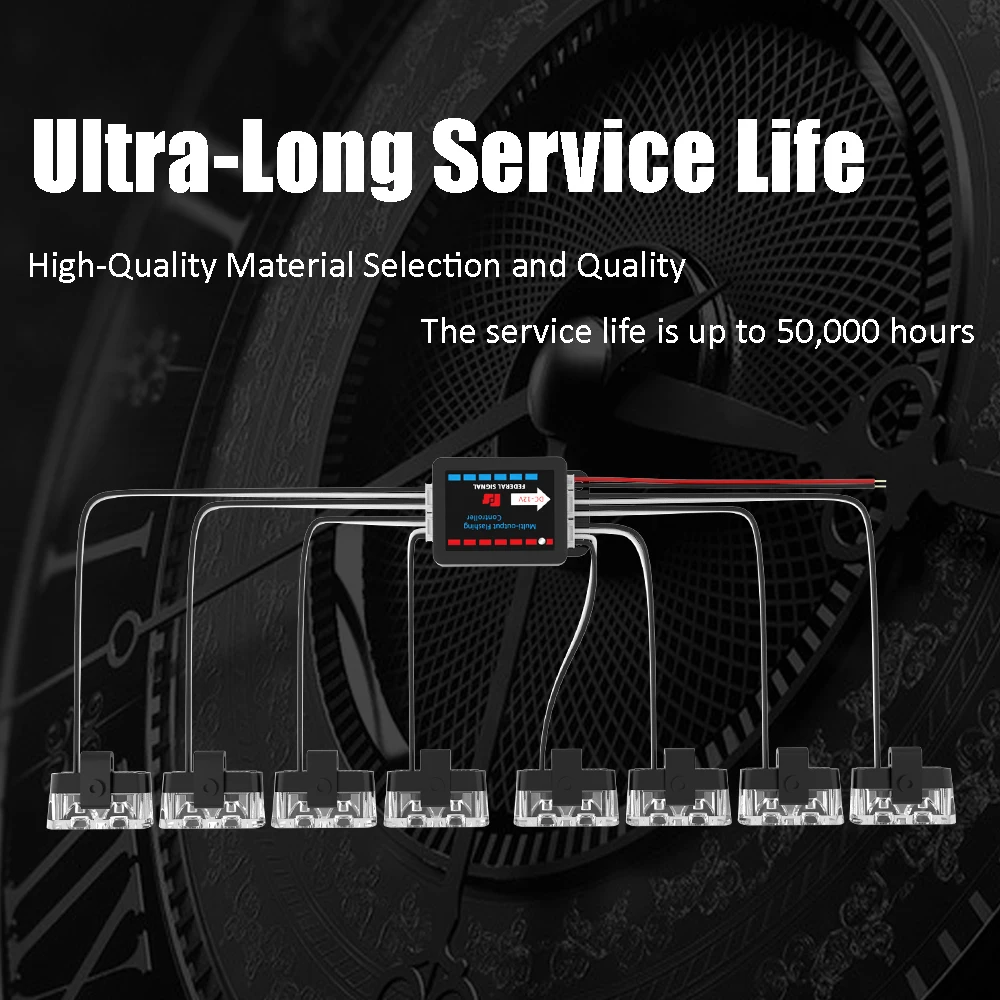 8 في 1 LED أضواء ستروب الطوارئ الشرطة خطر أضواء الإشارة 12 فولت اللاسلكية عن بعد سيارة مصبغة ضوء فلاش بار لسيارات شاحنة فان #4