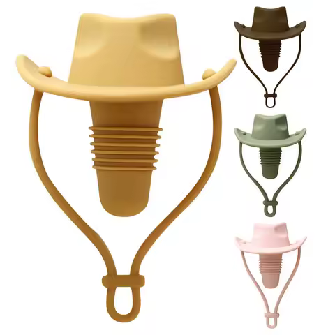 Wine Bottle Stoppers Silicone Champagne Bottle Cowboy Hat Funny Stopper Reusable Wine Preserver Beverage Preservation Wine