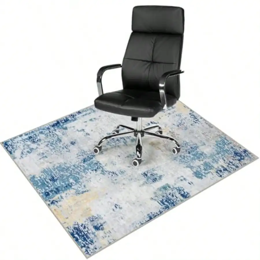 

Office Chair Mat for Hardwood Floor and Tile 48"x60" Abstract Desk Rug for Rolling Chair on Hardwood Anti-Slip Office Rugs fo