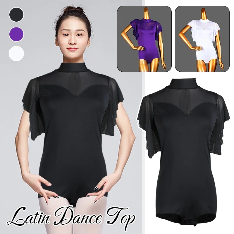 

Women Black Short Sleeve Bodysuit Autumn Winter Turtleneck Bodysuits Womens Sexy Bodycon Cha Cha High Waist Romper Body Femee