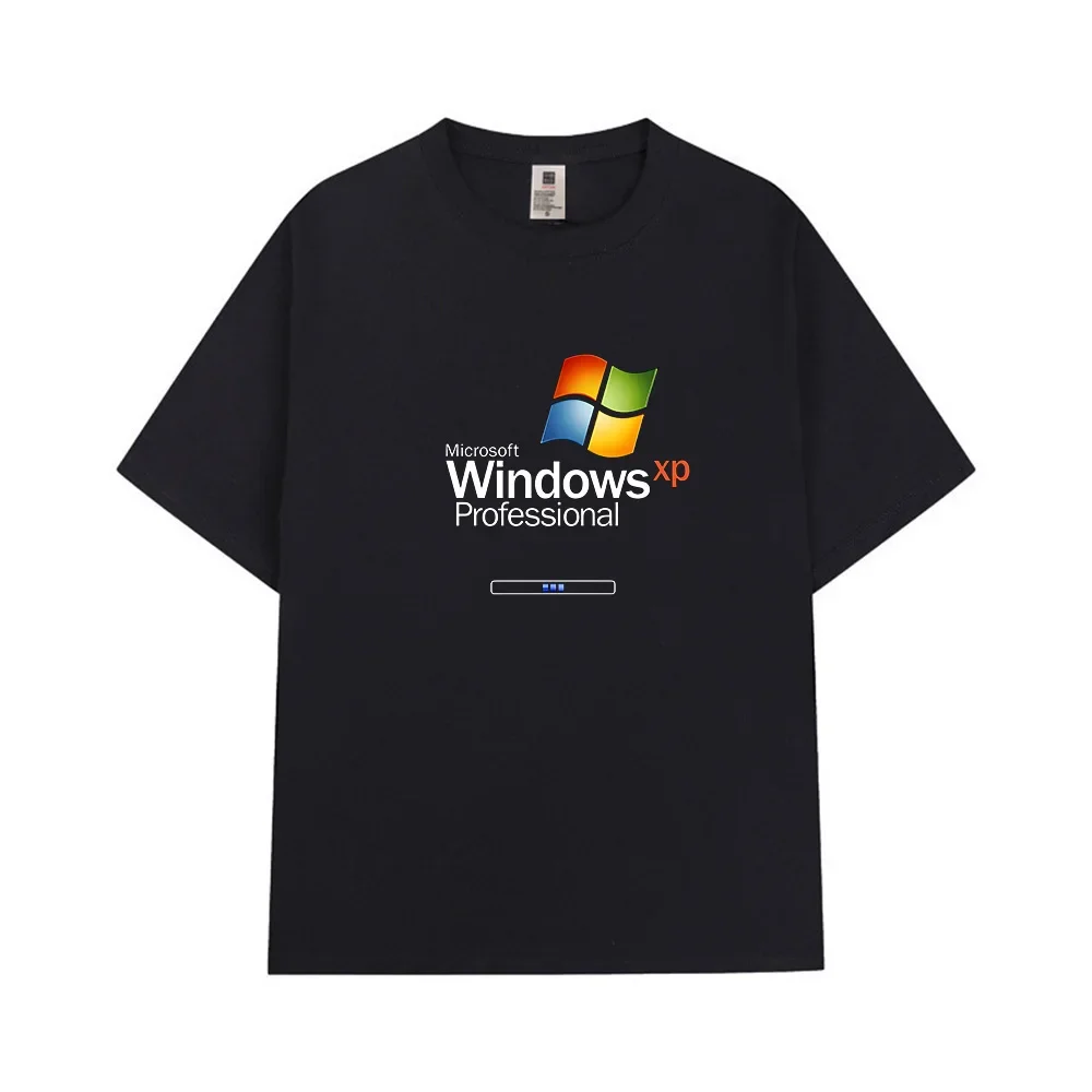 

Windows XP Professional LOGO Printed Tshirt Casual Fahsion Loose Comfort Breathe Cotton T Shirt Hipster Summer Style Man T-shirt