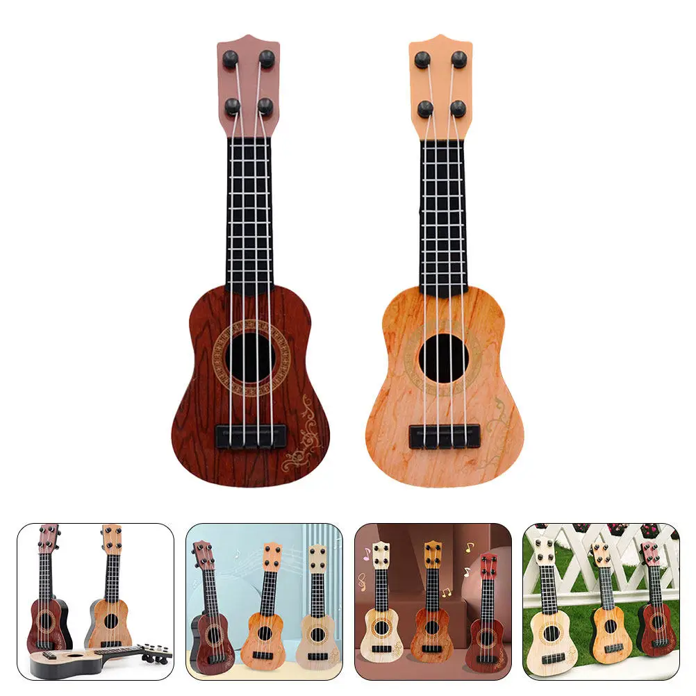 

2Pcs Kids Guitar Simulation Ukulele Early Learning Musical Instrument Baby Educational Stage Performance Gift Toddler Guitar