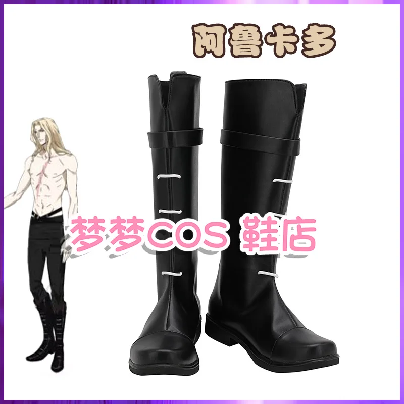 

Castlevania Alucard Adrian eleaepes Обувь для косплея Сапоги Аниме Хэллоуин Карнавал Вечеринка Сапоги из искусственной кожи