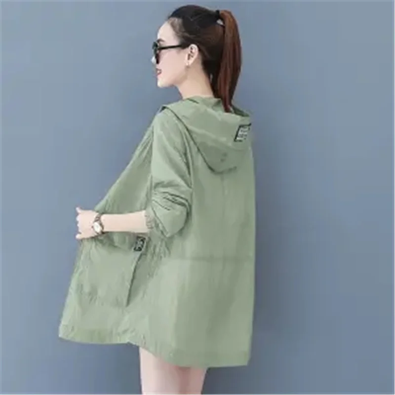 

Summer Jacket Female Tops Hooded 320 Loose Summer Sun Protection Clothing Women Thin Coat Anti-UV Breathable Outdoor