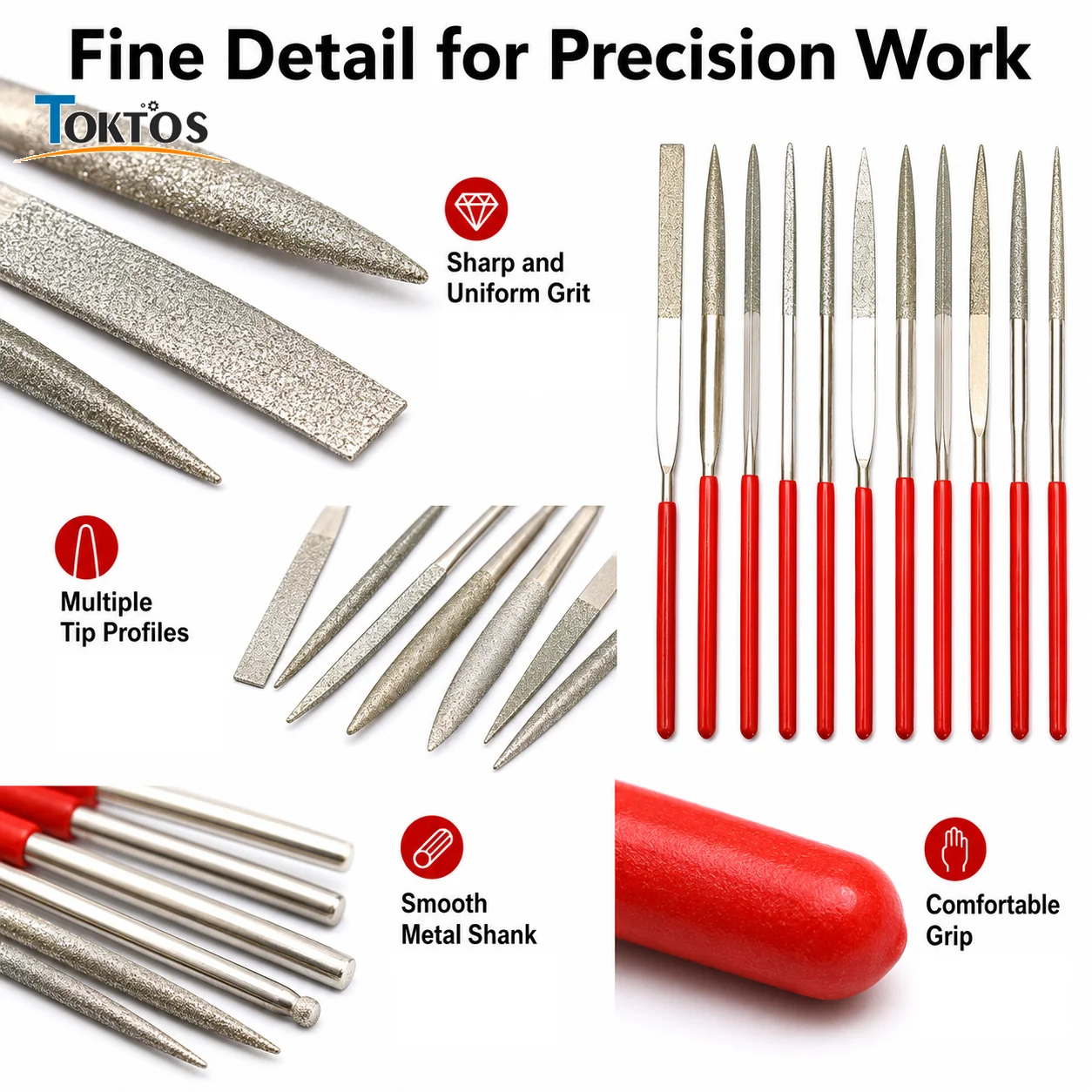 10PCS Needle File Set 3mm 140mm Precision Hand Files for Jewelry Making Metal Wood Craft Repair Tools