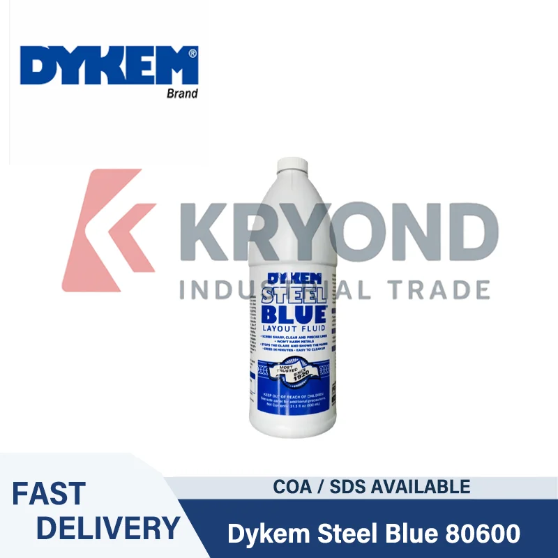 

Dykem Steel Blue 80600 Layout Fluid Quick Drying Marking Dye for Metal Machining Scribing Cutting