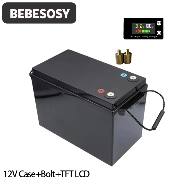 Case 12V 280AH DIY Batterij Case Draagbare Batterij Box 230AH 4S Optioneel 200A BMS 2A Actieve Balans TFT LCD Tape Bolt Voor RV