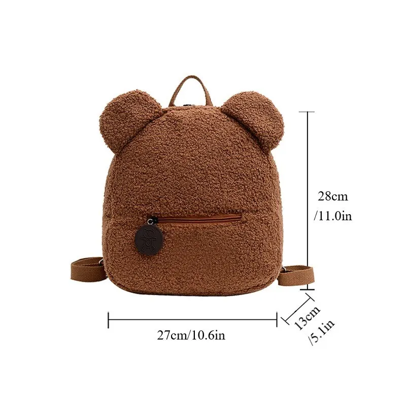 Personalised Embroidery Bear Embroidered Portable Travel Shopping Plush Lovely Rucksack Toddler Teddy Backpack