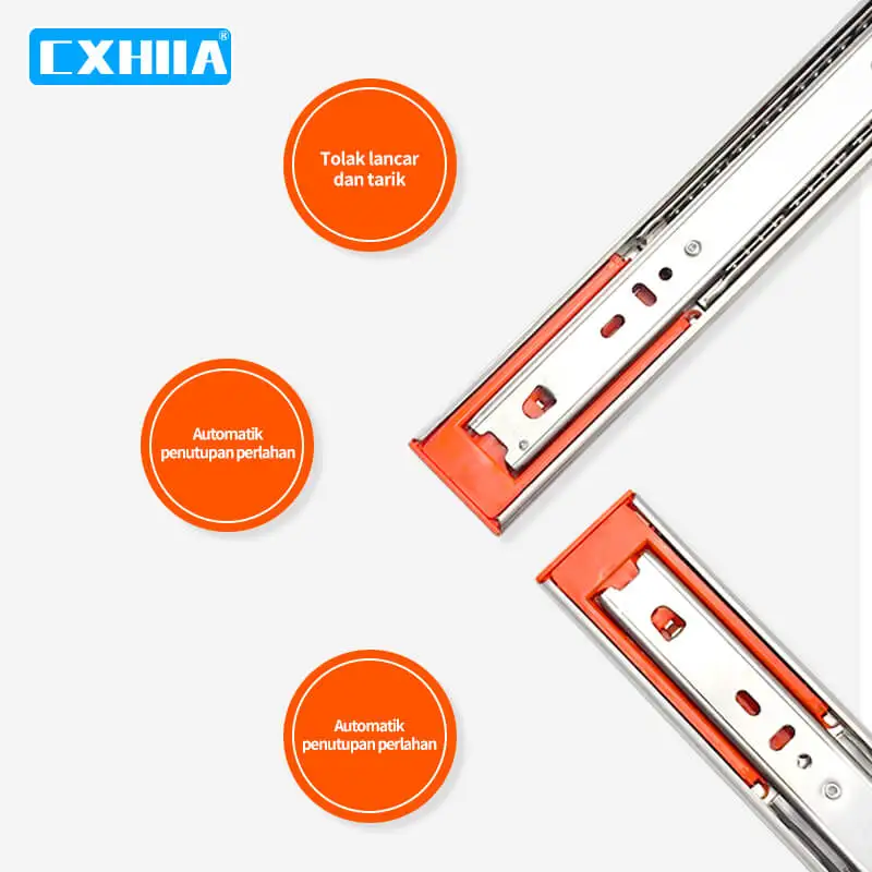 CXHIIA Stainless Steel Full Extension Drawer Slides Side Mount Ball Bearing Metal Rails Track Guide Glides Runners Heavy 100 Lbs